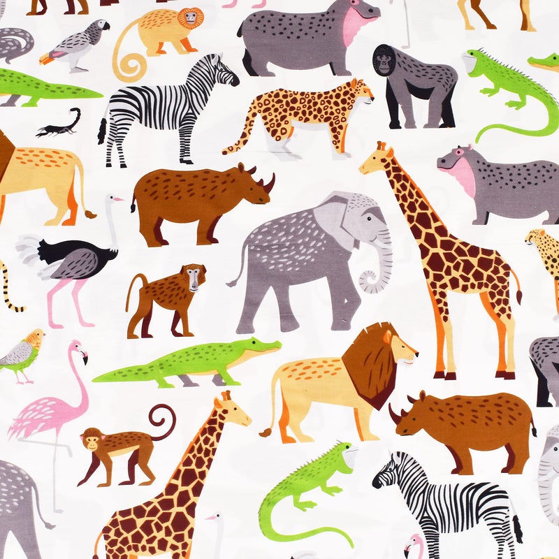 J-pinno Jungle Animals Leopard Ostrich Crocodile Snake Twin Sheet Set Kids Boys Bedroom Decoration Gift, 100% Cotton, Flat Sheet + Fitted Sheet + Pillowcase Bedding Set (15, Twin) - Image 5